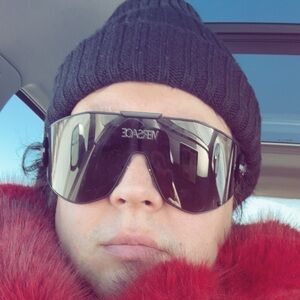 Versace VE2268 black rimmed shield sunglasses